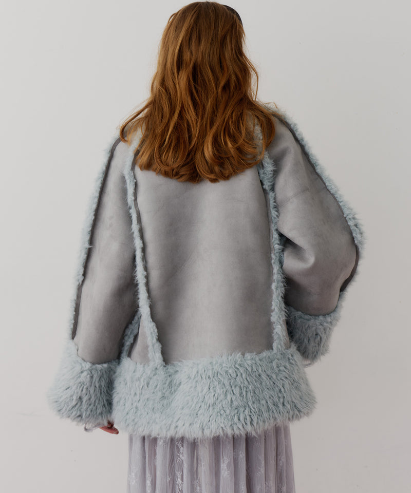 【予約】【J1U by LA BELLE ETUDE】ノーカラームートンライクボンディングコート