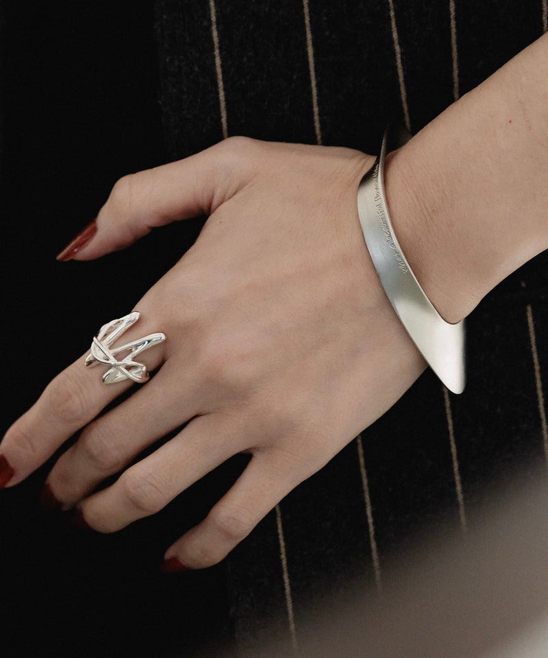 【予約】【loni】Letterring Leaf Plate Bangle