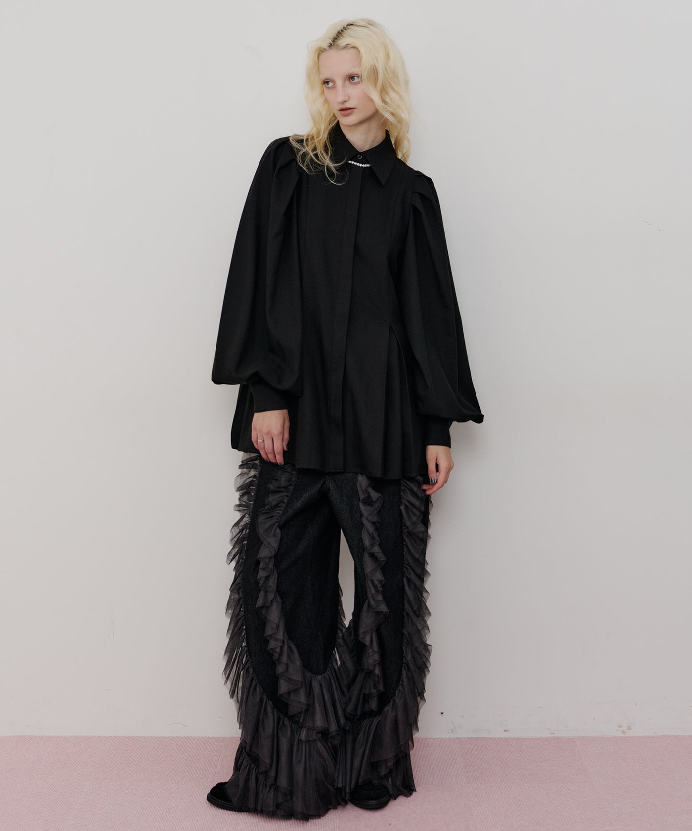 LA BELLE ETUDE デニム×ギャザーチュールパンツ デニム×ギャザーチュールパンツ（デニムパンツ）｜LA BELLE ETUDE