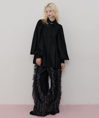 【一部カラー予約】デニム×ギャザーチュールパンツ