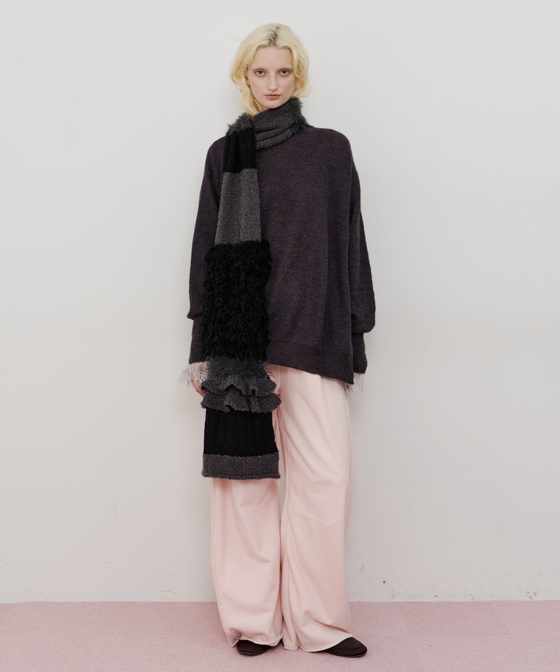 アシンメトリースリットニット