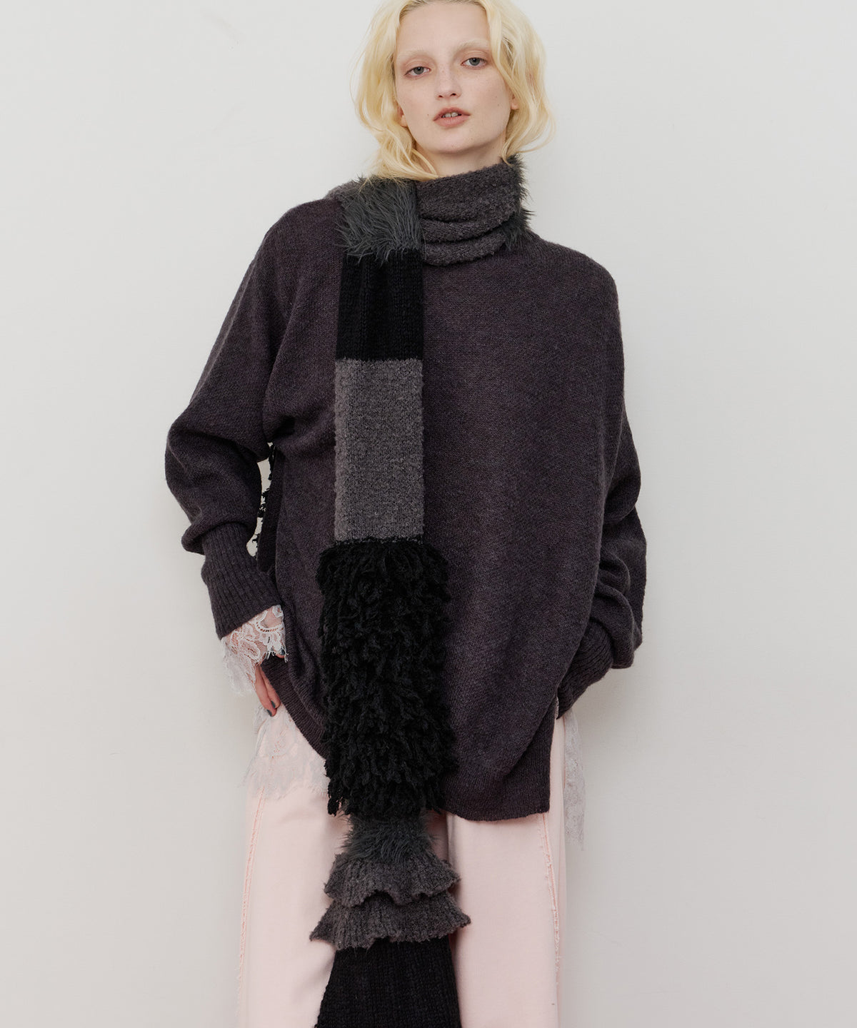 la belle etude ムートンライクボンディングフードマフラー 黒 OTHERS – LA BELLE ETUDE online store