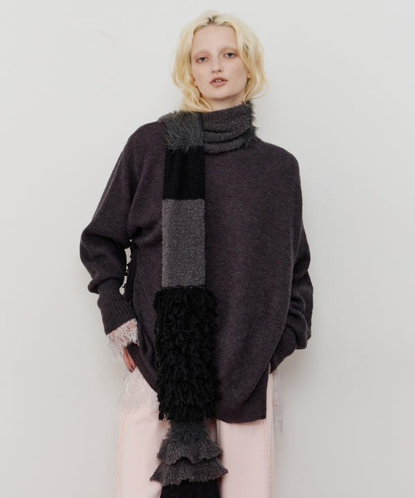 アシンメトリースリットニット