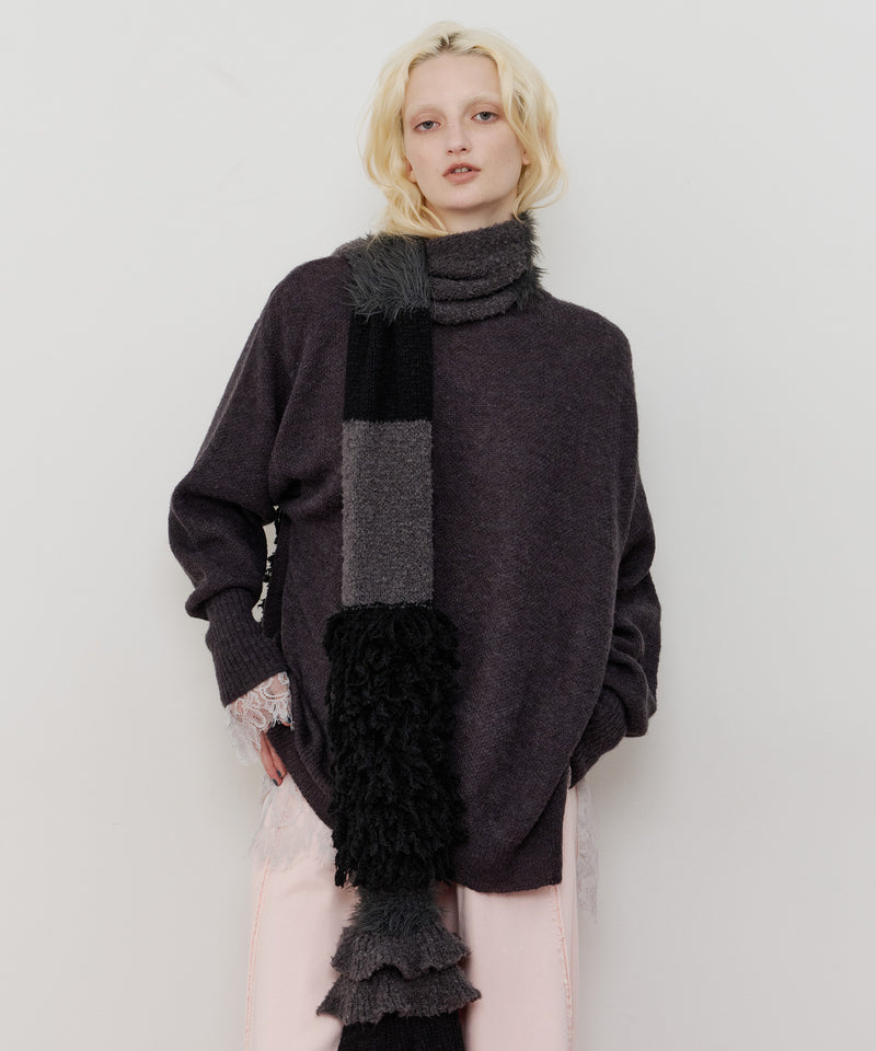 アシンメトリースリットニット