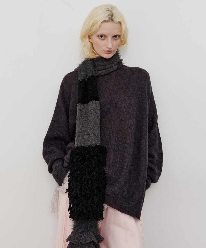 アシンメトリースリットニット