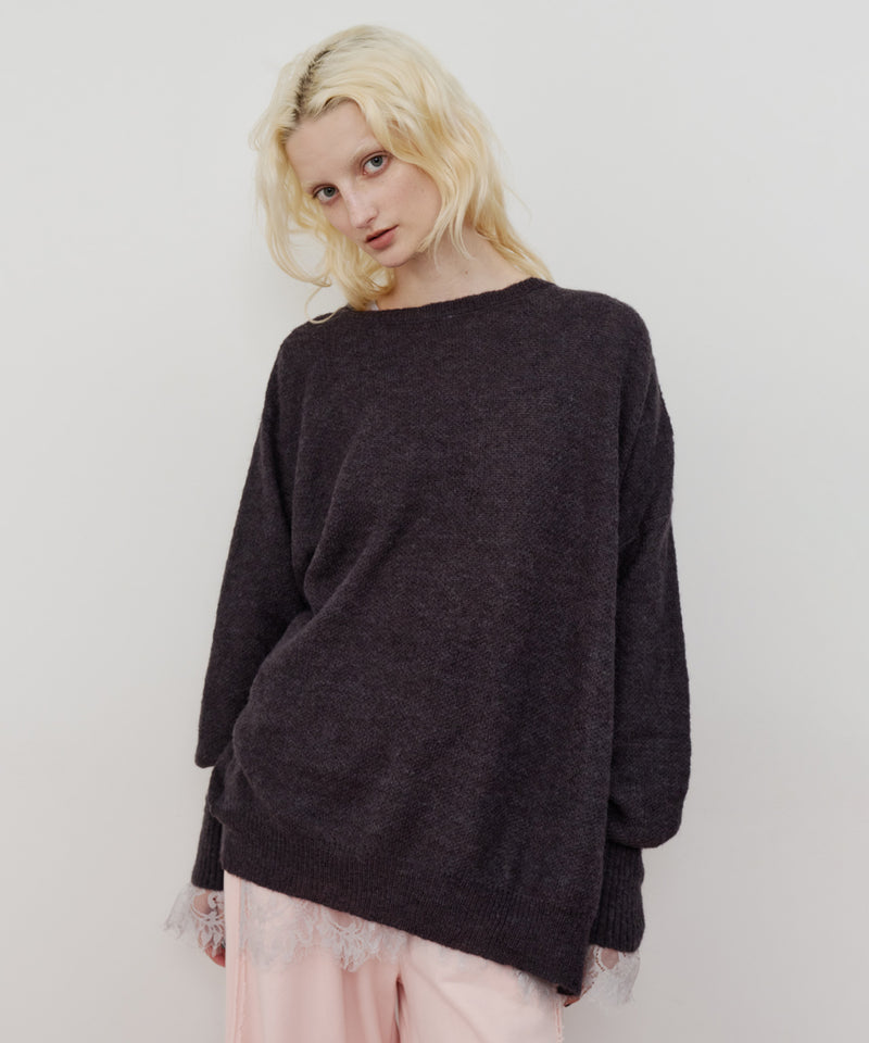 アシンメトリースリットニット