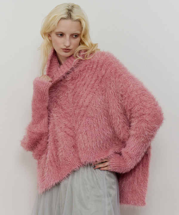 MIXフェザーヤーンボリュームタートルニット