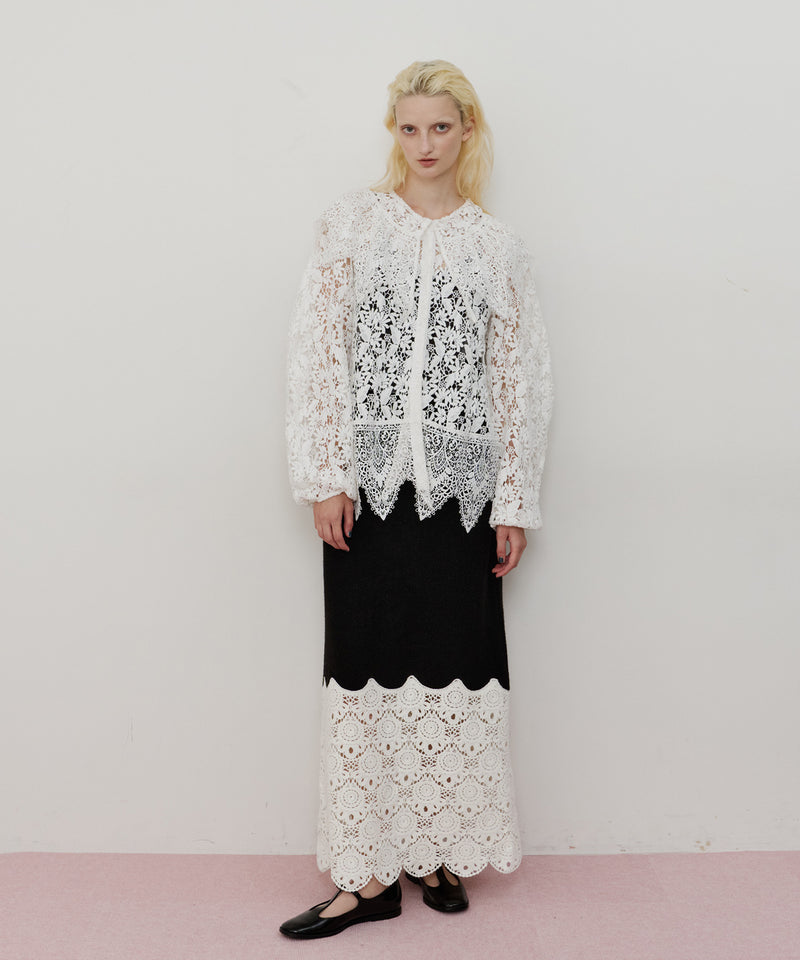 【TEN by LA BELLE ETUDE】Crochet long knit skirt