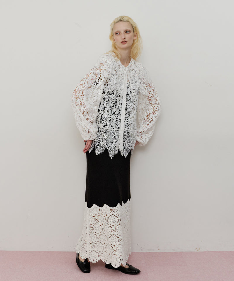 【TEN by LA BELLE ETUDE】Crochet long knit skirt