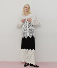 総レースBIGモチーフレース衿ブラウス　