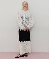 総レースBIGモチーフレース衿ブラウス　