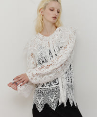 総レースBIGモチーフレース衿ブラウス　