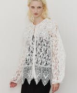 総レースBIGモチーフレース衿ブラウス　