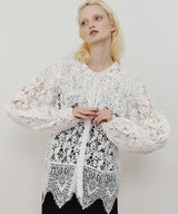 総レースBIGモチーフレース衿ブラウス　