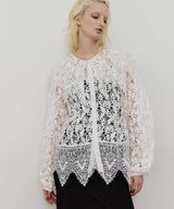 総レースBIGモチーフレース衿ブラウス　