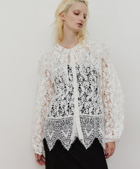 総レースBIGモチーフレース衿ブラウス　