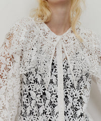 総レースBIGモチーフレース衿ブラウス　