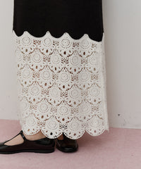 【TEN by LA BELLE ETUDE】Crochet long knit skirt