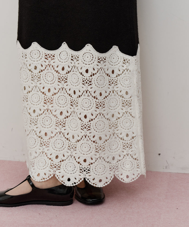 【TEN by LA BELLE ETUDE】Crochet long knit skirt