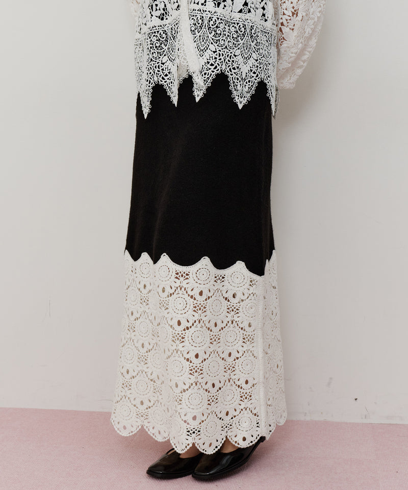 【TEN by LA BELLE ETUDE】Crochet long knit skirt