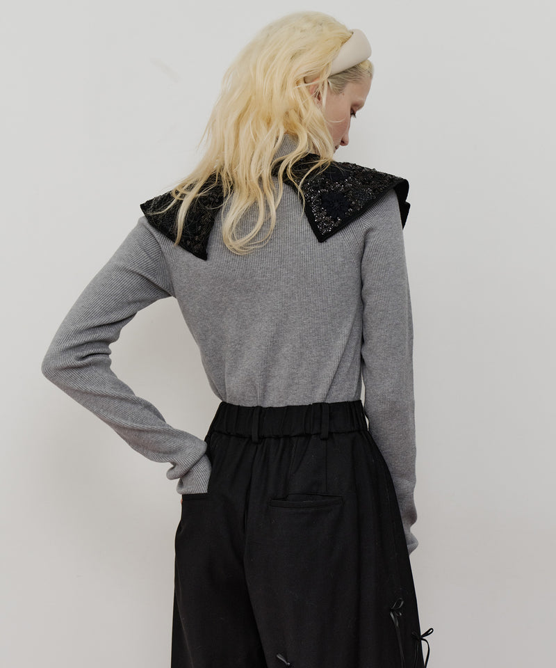 【予約10%OFF】ハイネックリブ長袖ニット