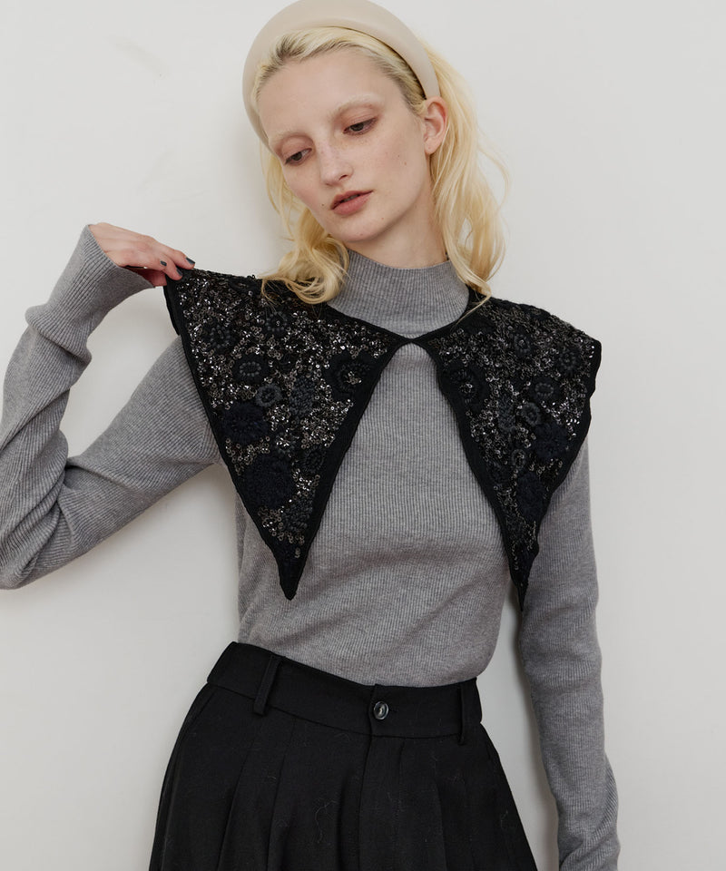 【予約10%OFF】ハイネックリブ長袖ニット