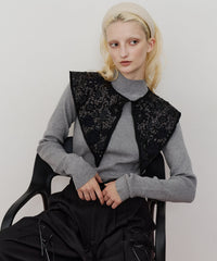 【予約10%OFF】ハイネックリブ長袖ニット
