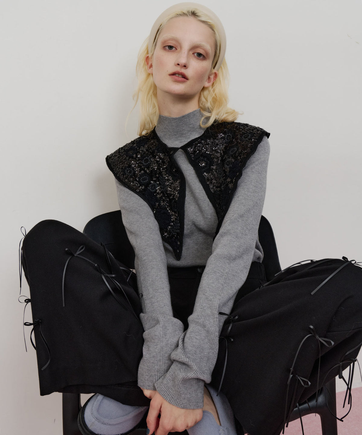 LA BELLE ETUDE 2点セット♪ T267 カシュクールニット ボリューム袖Vintage調カーディガン BelleVintage ラベルエチュード 0907(80) セールLA BELLE ETUDEBelle vintageBELLEドレスⅡ（ドレス