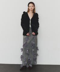 【J1U by LA BELLE ETUDE】many ribbon denim skirt