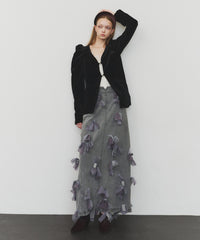 【J1U by LA BELLE ETUDE】many ribbon denim skirt