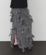 【J1U by LA BELLE ETUDE】many ribbon denim skirt