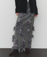 【J1U by LA BELLE ETUDE】many ribbon denim skirt