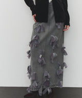 【J1U by LA BELLE ETUDE】many ribbon denim skirt