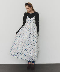 【再入荷】【J1U by LA BELLE ETUDE】シアーフラワージャガードボリュームキャミワンピース