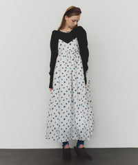 【再入荷】【J1U by LA BELLE ETUDE】シアーフラワージャガードボリュームキャミワンピース