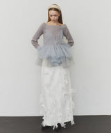 【J1U by LA BELLE ETUDE】many ribbon denim skirt