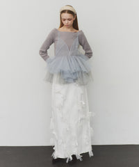 【J1U by LA BELLE ETUDE】many ribbon denim skirt