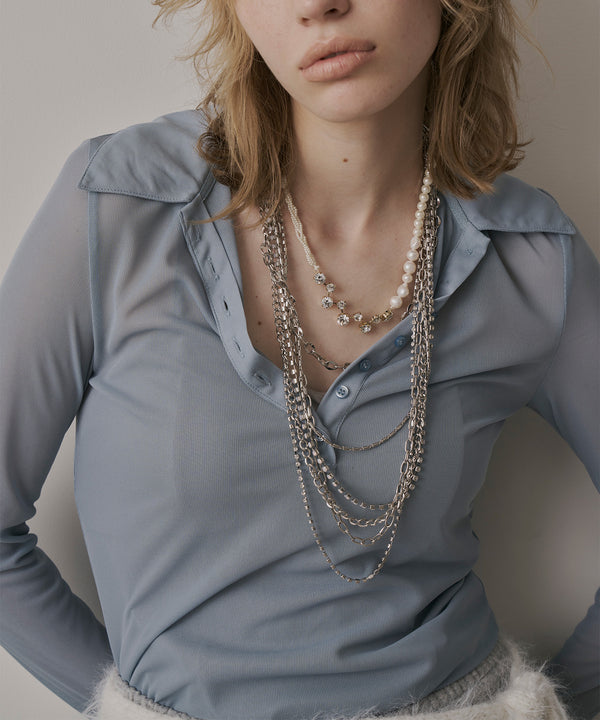 ダイヤレーン×チェーン6連ネックレス