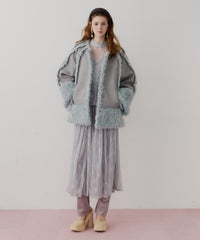 【予約】【J1U by LA BELLE ETUDE】ノーカラームートンライクボンディングコート