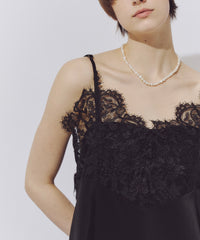 【予約】モチーフレース×サテンキャミ