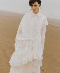 【予約10%OFF】【J1U by LA BELLE ETUDE】レトロレースアシメデザインシャツ