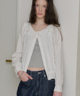 【GIUNON】pintuck frill collar blouse / ピンタックフリルカラーブラウス