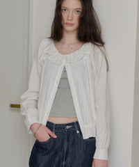 【GIUNON】pintuck frill collar blouse / ピンタックフリルカラーブラウス