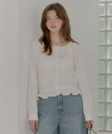 【GIUNON】pintuck frill collar blouse / ピンタックフリルカラーブラウス