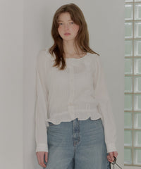 【GIUNON】pintuck frill collar blouse / ピンタックフリルカラーブラウス