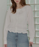 【GIUNON】pintuck frill collar blouse / ピンタックフリルカラーブラウス