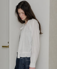 【GIUNON】pintuck frill collar blouse / ピンタックフリルカラーブラウス