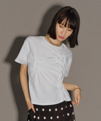 【yae】Flower Crinkle T shirt / フラワークリンクルTシャツ