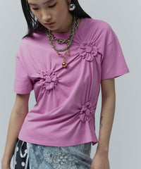 【yae】Flower Crinkle T shirt / フラワークリンクルTシャツ