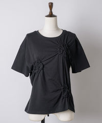 【yae】Flower Crinkle T shirt / フラワークリンクルTシャツ